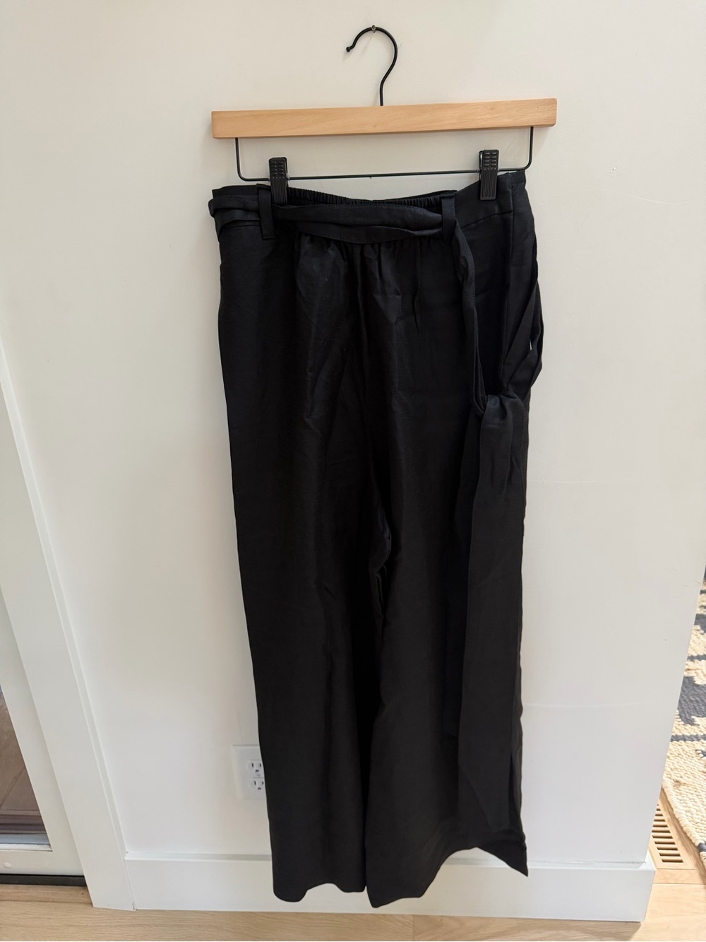 Banana Republic Black Wide-Leg Wrap Palazzo Pants NWT SIZE XSmall - Picture 3 of 5
